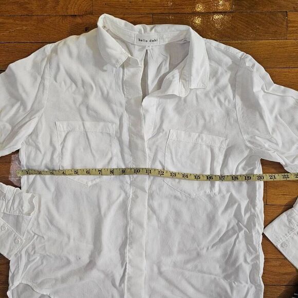 Bella Dahl Women's White Shirt Size Medium Button Up Long Sleeve Top - Picture 5 of 8
